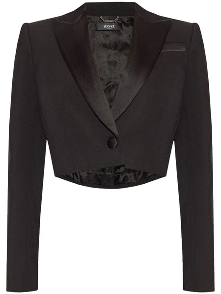  Versace Logo-patch Cropped Blazer - Black 