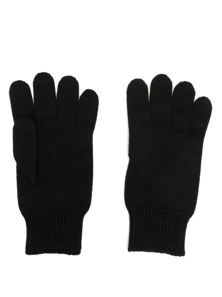  Versace Logo-patch Wool Gloves - Black 