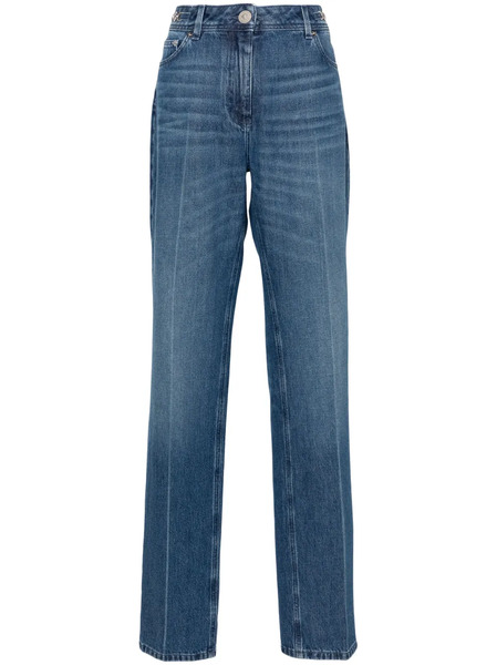  Versace Logo-plaque Straight-leg Jeans - Blue 