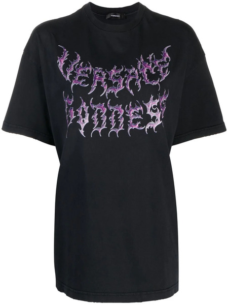  Versace Logo-print Cotton T-shirt - Black 