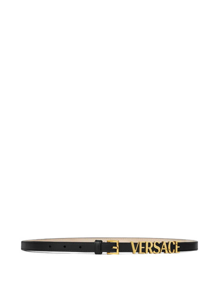  Versace Logo-print Leather Belt - Black 