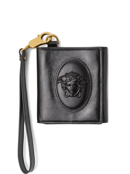  Versace Medallion Strap Wallet - Black 