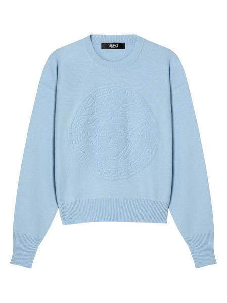  Versace Medusa-motif Sweater - Blue 