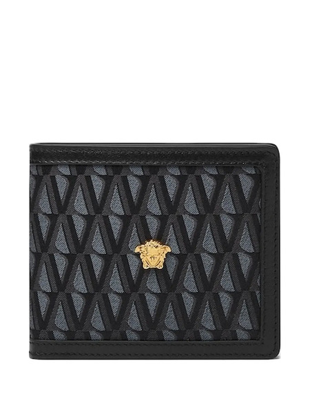  Versace Medusa Pattern Wallet - Black 