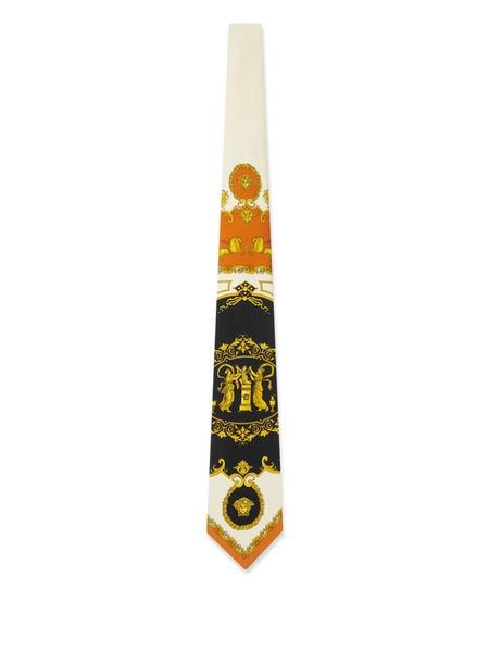  Versace Medusa-print Silk Tie - Neutrals 