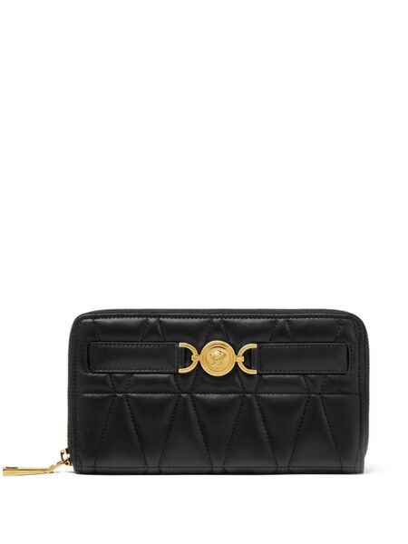  Versace Medusa '95 Quilted Long Wallet - Black 