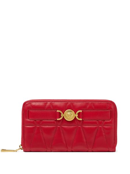  Versace Medusa '95 Quilted Long Wallet - Red 
