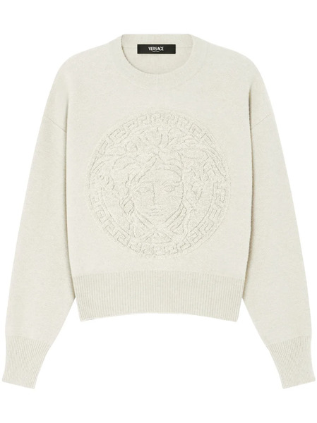  Versace Medusa Towel Sweater - White 