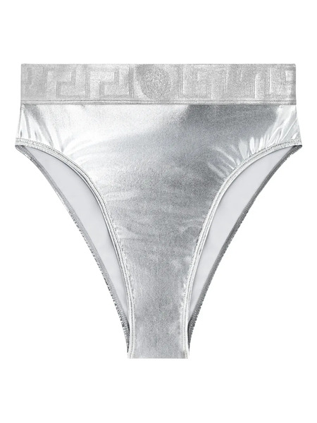  Versace Metallic Bikini Bottoms - Silver 