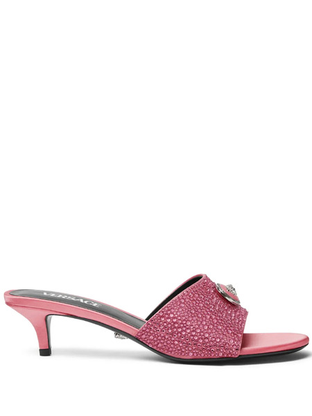  Versace 45mm Alia Crystal-embellished Mules - Pink 