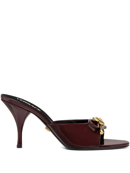  Versace 85mm Bow-embellished Leather Sandals - Red 