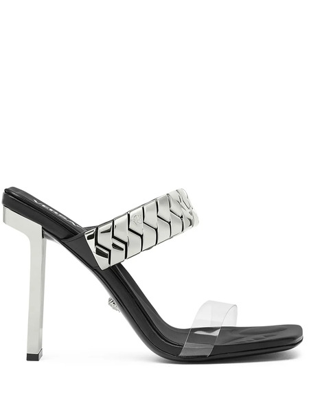  Versace 105mm Slice Sandals - Silver 