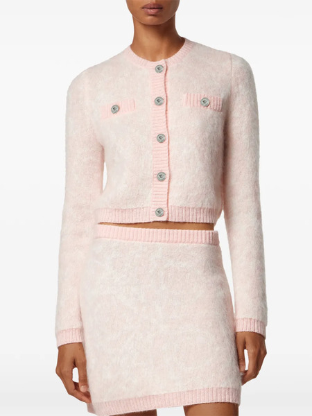  Versace Mohair Knit Cardigan - Pink 
