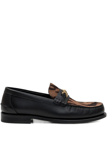  Versace Panelled Leather Loafers - Black 