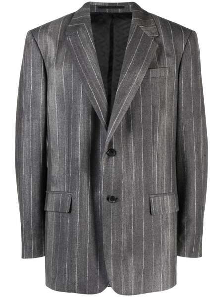  Versace Pinstripe Single-breasted Blazer - Grey 