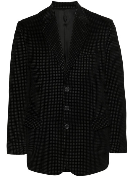  Versace Pre-owned 2000s Checkered Notched Lapels Blazer - Black 