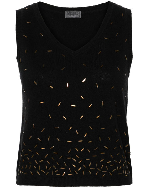  Versace Pre-owned 2000s Plaque-embellished Knitted Vest - Black 
