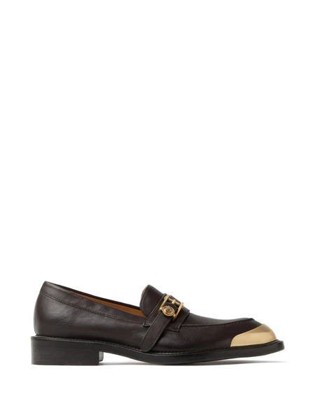  Versace Primo Leather Loafers - Brown 