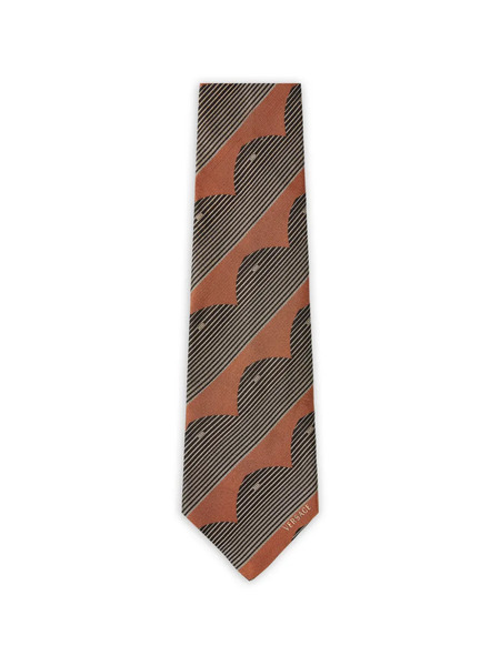  Versace Printed Jacquard Silk Tie - Brown 