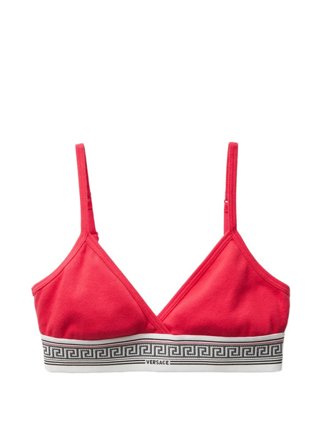  Versace Ribbed Cotton-jersey Bralette - Red 