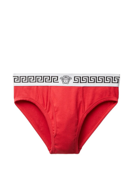  Versace Ribbed Cotton-jersey Briefs - Red 
