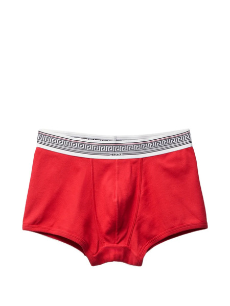  Versace Ribbed Cotton-jersey Trunks - Red 