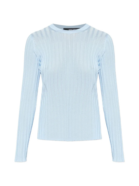  Versace Ribbed-knit Top - Blue 