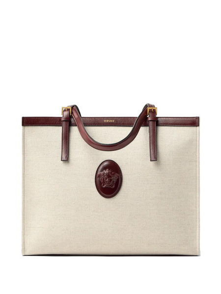  Versace Rivière Large Canvas Tote Bag - Neutrals 