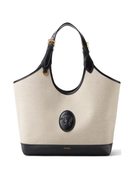  Versace Rivière Large Canvas Tote - Neutrals 