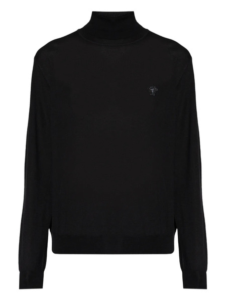  Versace Roll-neck Logo Sweater - Black 