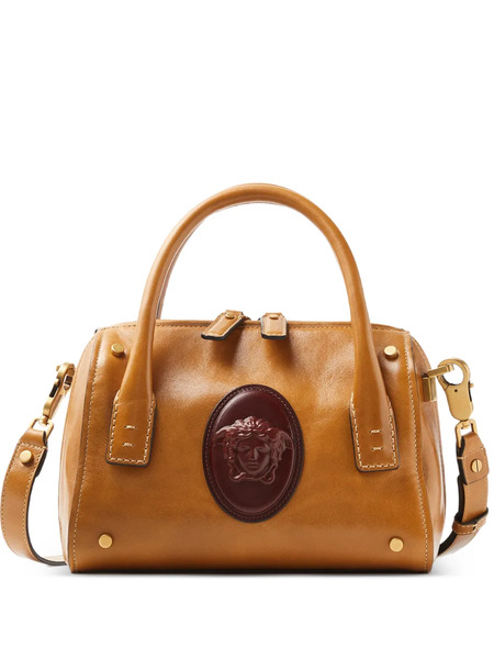  Versace Roomy Small Leather Boston Bag - Brown 