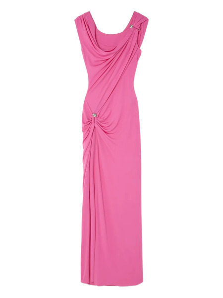  Versace Safety Pin Gathered Gown - Pink 