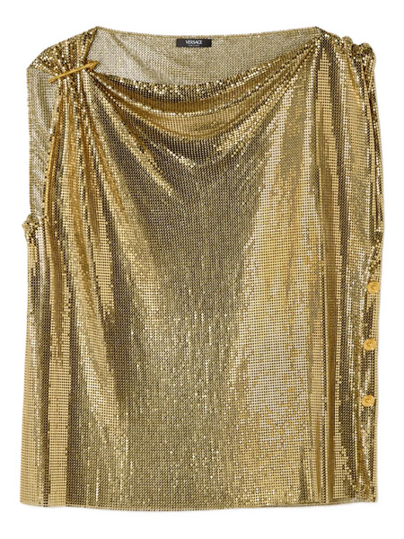  Versace Safety Pin Mesh Top - Gold 
