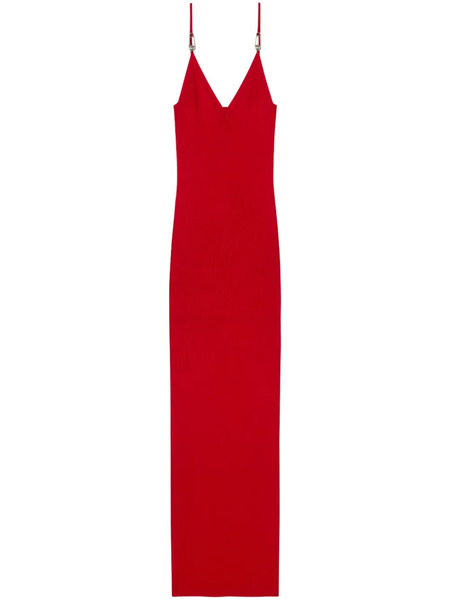  Versace Safety Pin Slip Midi Dress - Red 