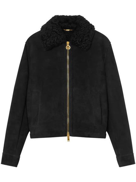  Versace Shearling Blouson Jacket - Black 
