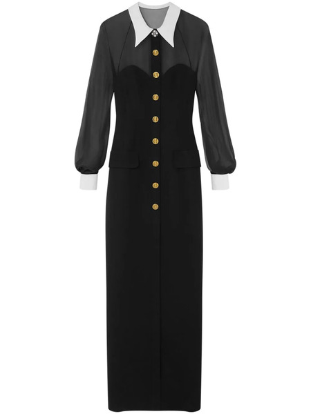  Versace Silk Maxi Dress - Black 