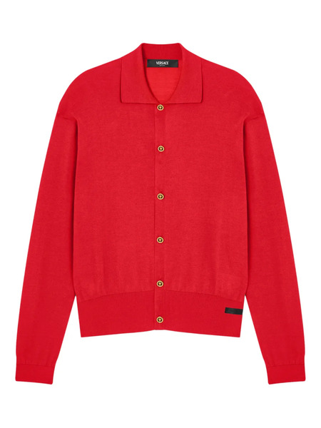  Versace Silk Polo Cardigan - Red 