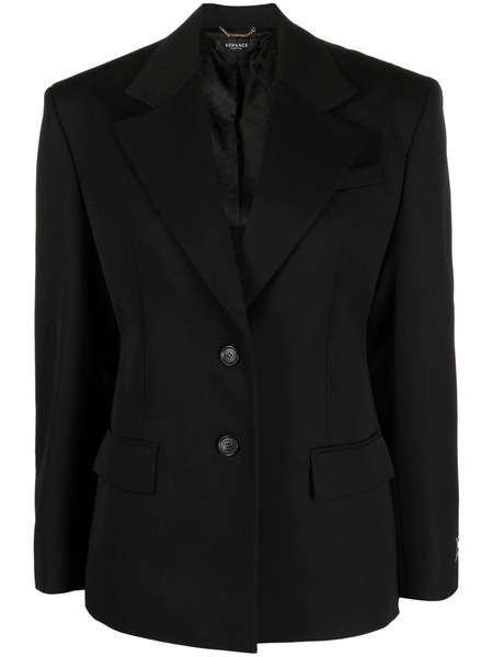  Versace Single-breasted Wool Blazer - Black 