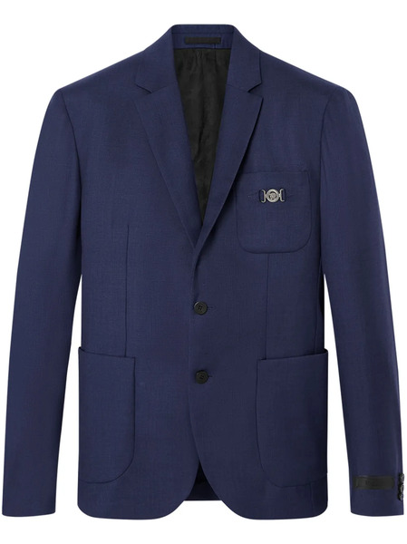  Versace Single-breasted Wool Blazer - Blue 