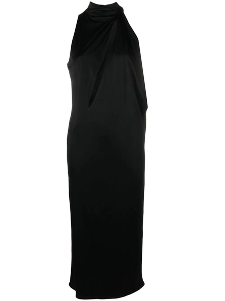  Versace Slashed Halterneck Midi Dress - Black 