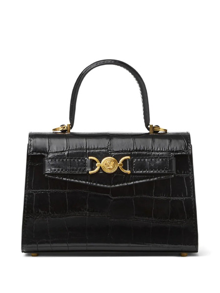  Versace Small Medusa '95 Croc-effect Tote Bag - Black 