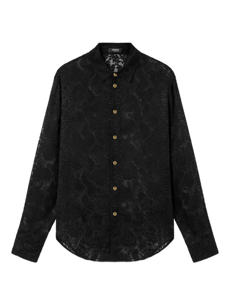  Versace Snakeskin-pattern Shirt - Black 