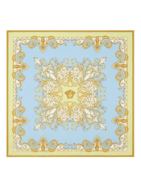  Versace Spring Barocco Printed Silk Scarf - Blue 