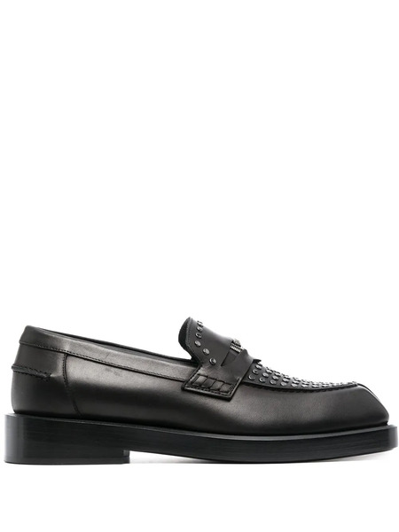  Versace Square-toe Studded Loafers - Black 