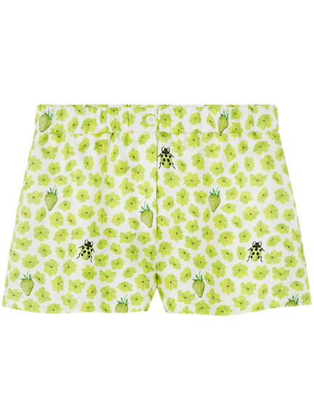  Versace Strawberry Garden Silk Boxer Sorts - White 