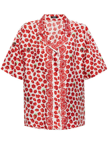  Versace Strawberry Garden Silk Shirt - White 