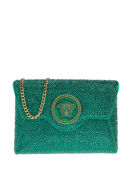  Versace Stud-embellished Clutch Bag - Green 