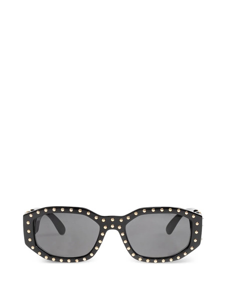  Versace Studded Rectangle Sunglasses - Black 