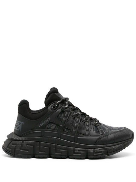  Versace Trigreca Barocco-jacquard Sneakers - Black 