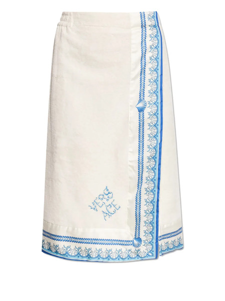  Versace Underwater Barocco Wrap Towel - White 